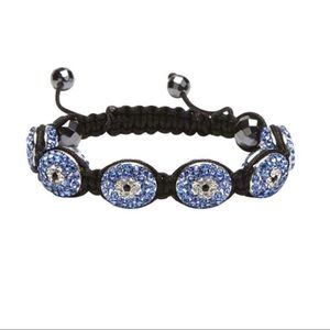 NWT Kalifano Sapphire Crystal Evil Eye Bracelet